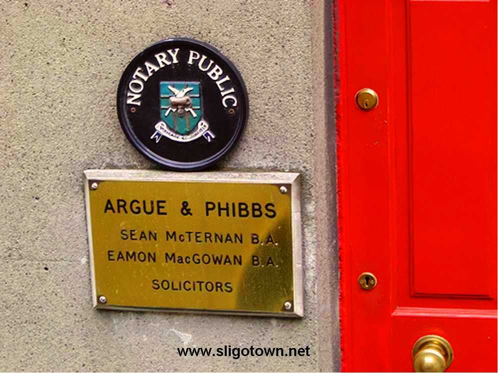 The unusually named Argue and Phibbs solicitors which operated from Teeling Street